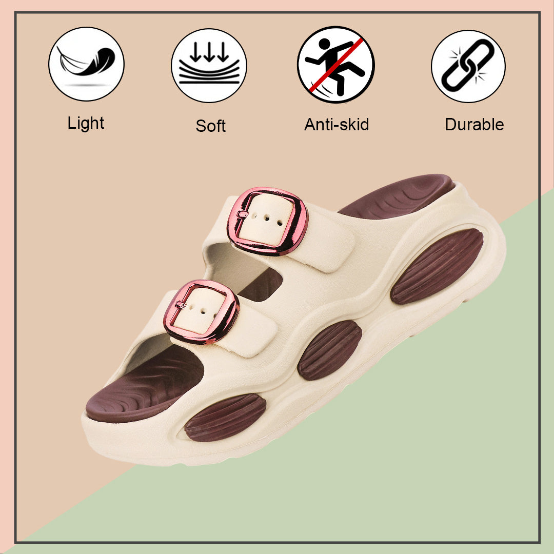 Bersache Extra Soft Classic Casual with Regular wear with Ultra Soft & Flexibility Technology Slide for Women's-(6364-Brown).