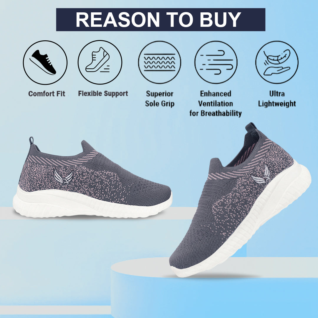 Bersache Premium Sports , Walking, Gym, Cricket, Trending Running Shoes For Women's-(8172-Grey)