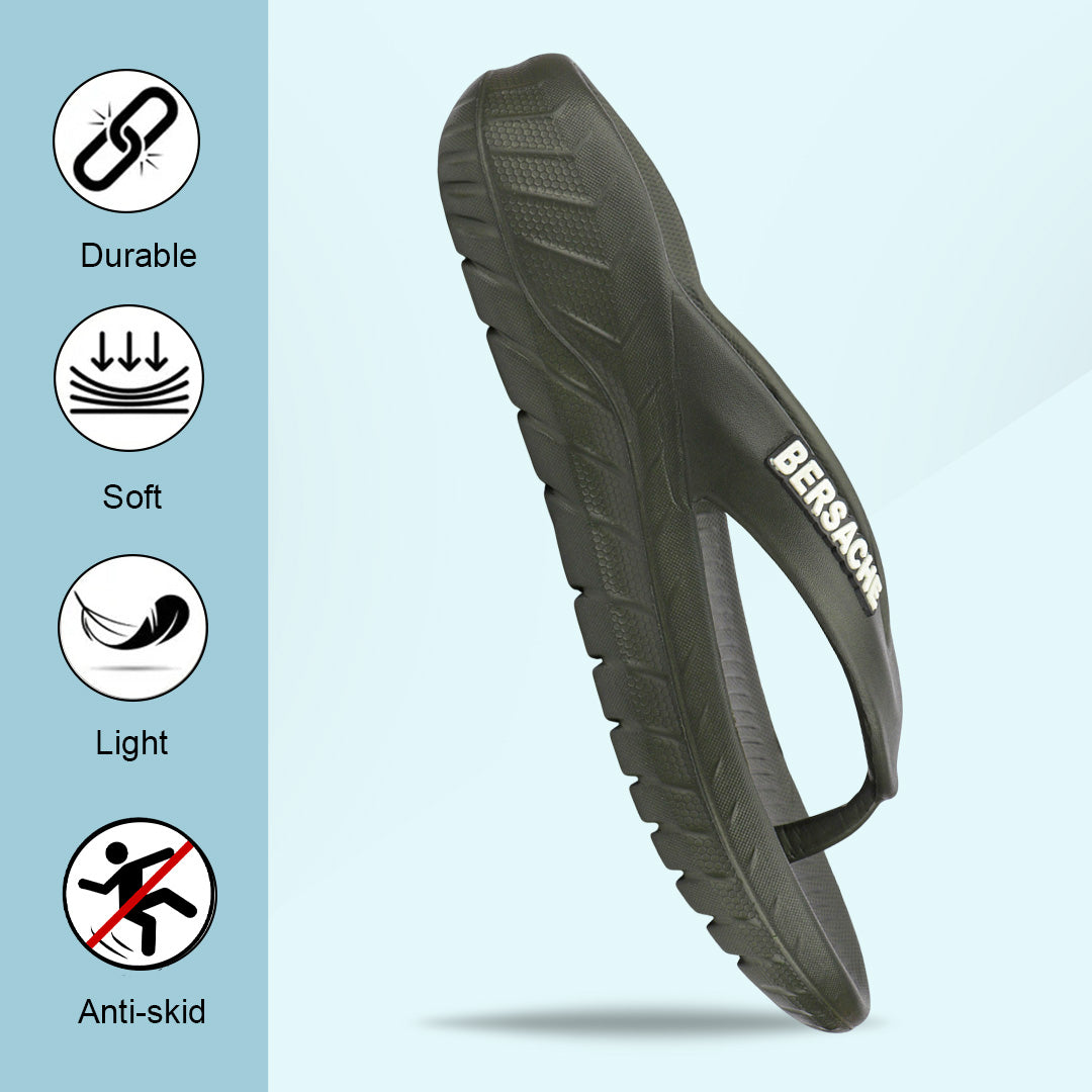Bersache Extra Soft Classic Casual with Regular wear with Ultra Soft & Flexibility Technology Flip Flop for Men's & Boy's (6255-Black)