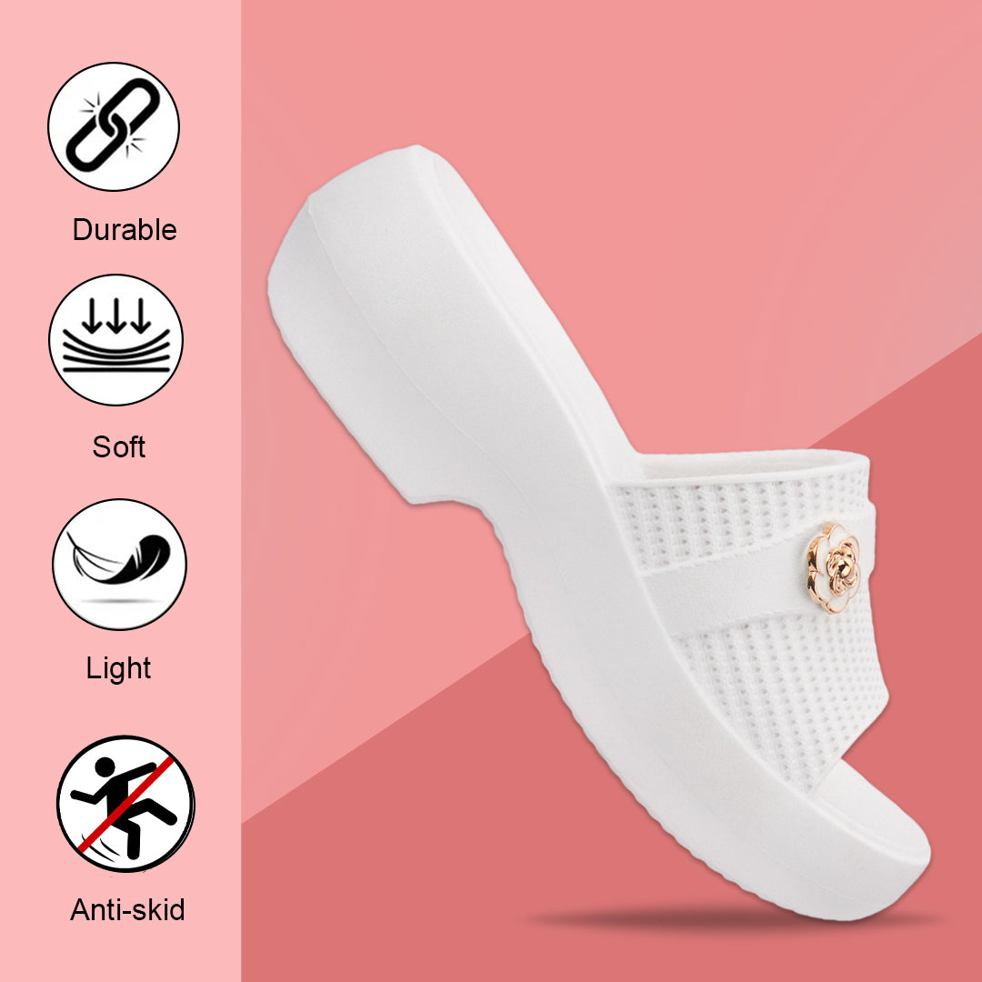 Bersache Extra Soft Classic Casual with Regular wear with Ultra Soft & Flexibility Technology Flip-Flop for Women's-(6291-White)