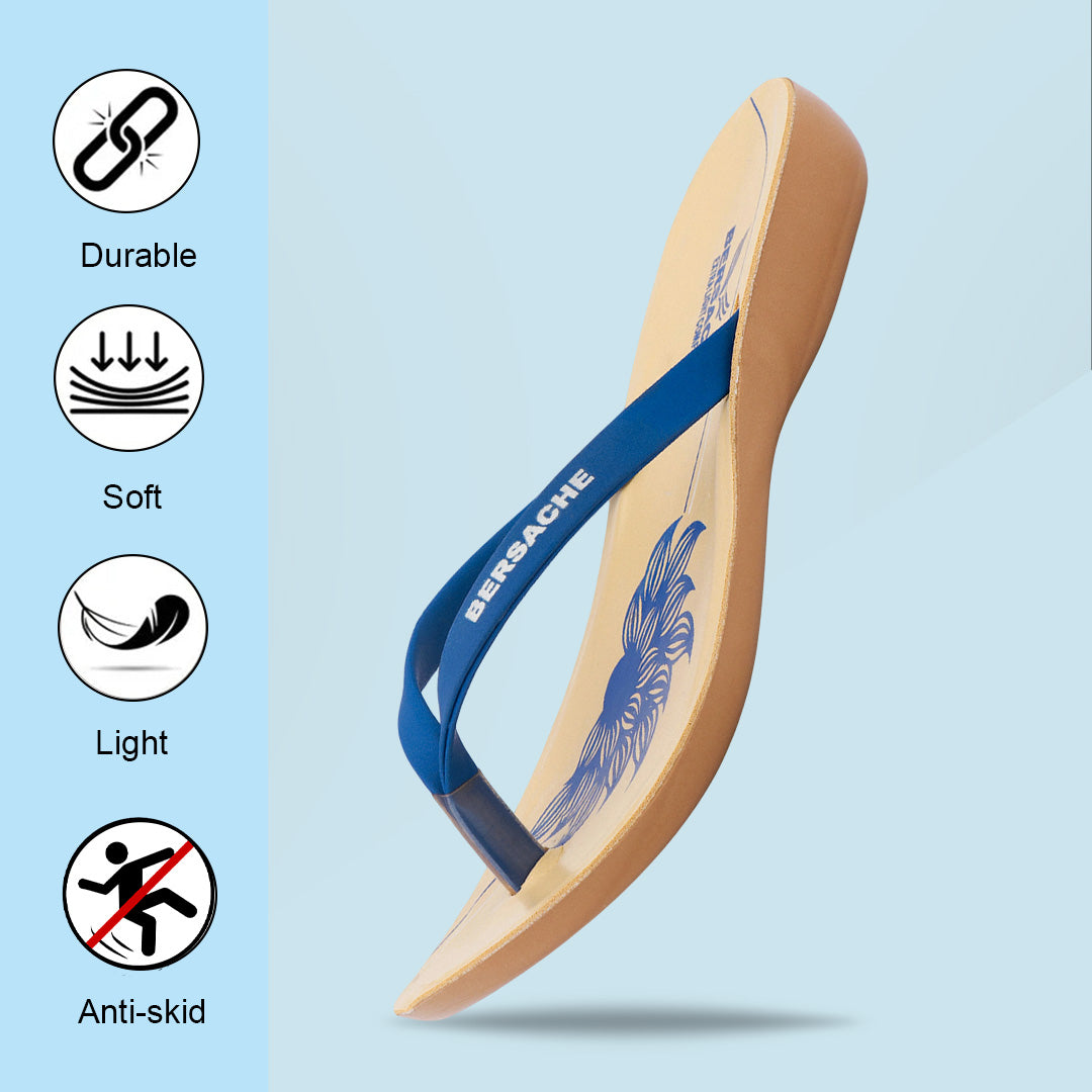 Bersache Extra Soft Classic Casual with Regular wear with Ultra Soft & Flexibility Technology Flip-Flop for Women's & Girl's (6246-Blue)