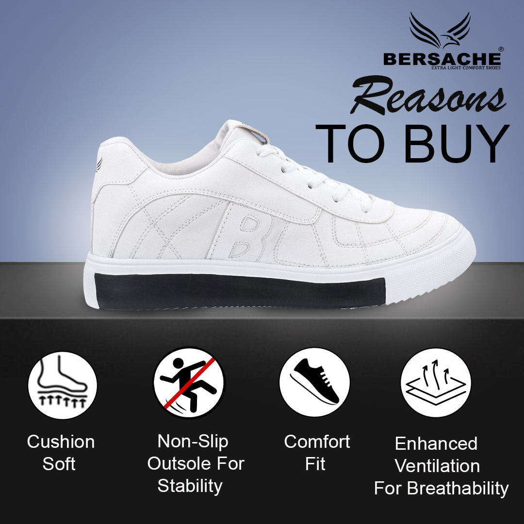 Bersache Premium Sports ,walking,Gym,cricket, Trending Running Shoes For Men's (White-8120)