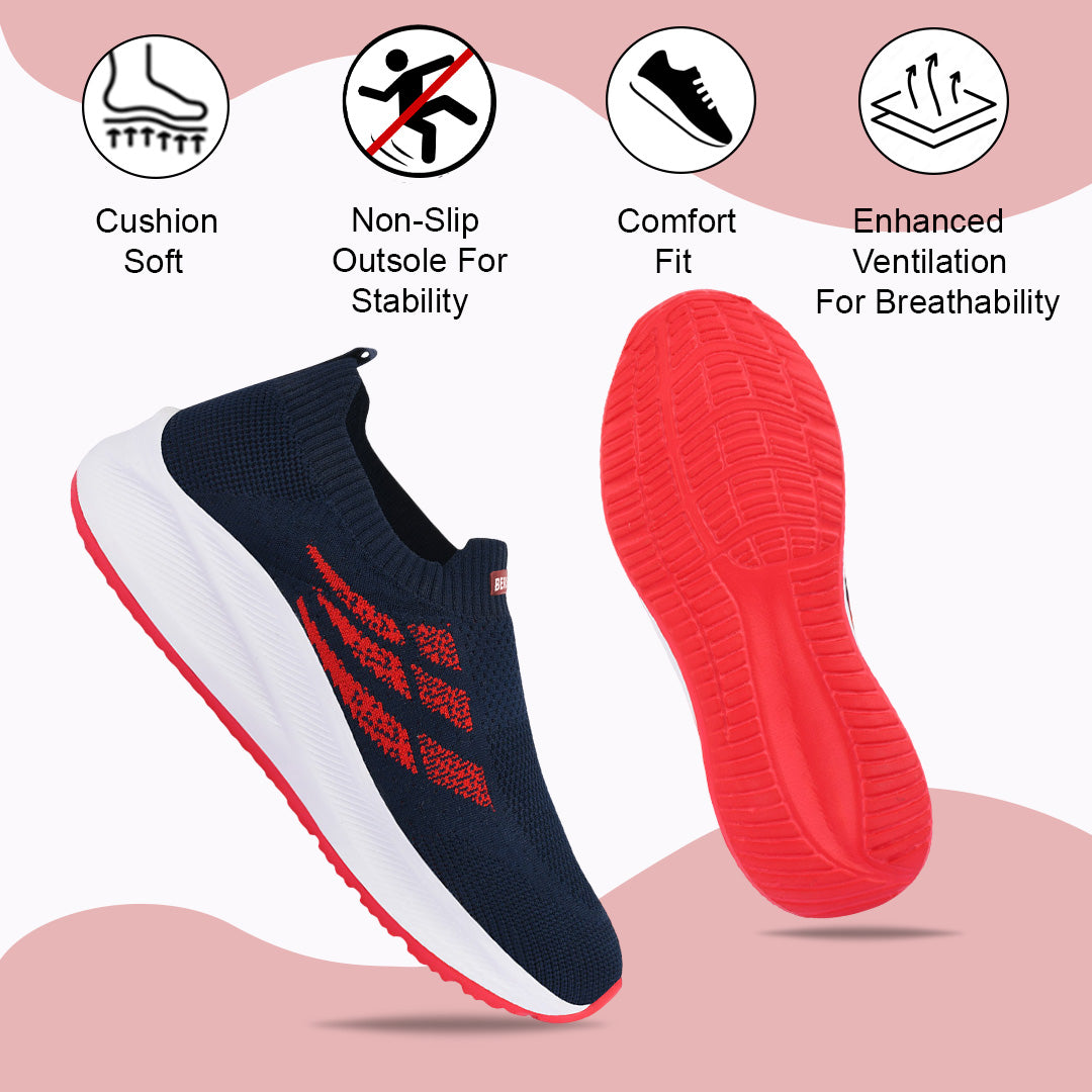 Bersache Lightweight Casual Sneaker Shoes For Men (Black-8111)