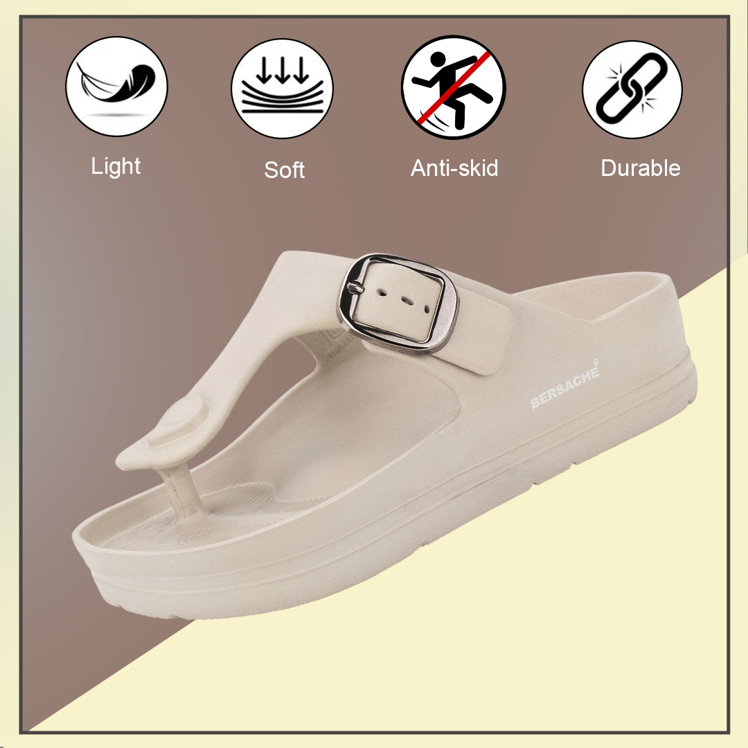 Bersache Extra Soft Classic Casual with Regular wear with Ultra Soft & Flexibility Technology Sandals for Men's-(6289-Beige)