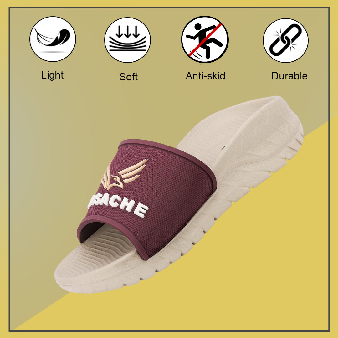 Bersache Extra Soft Classic Casual with Regular wear with Ultra Soft & Flexibility Technology Flip Flop For Men's-(Beige-6327).
