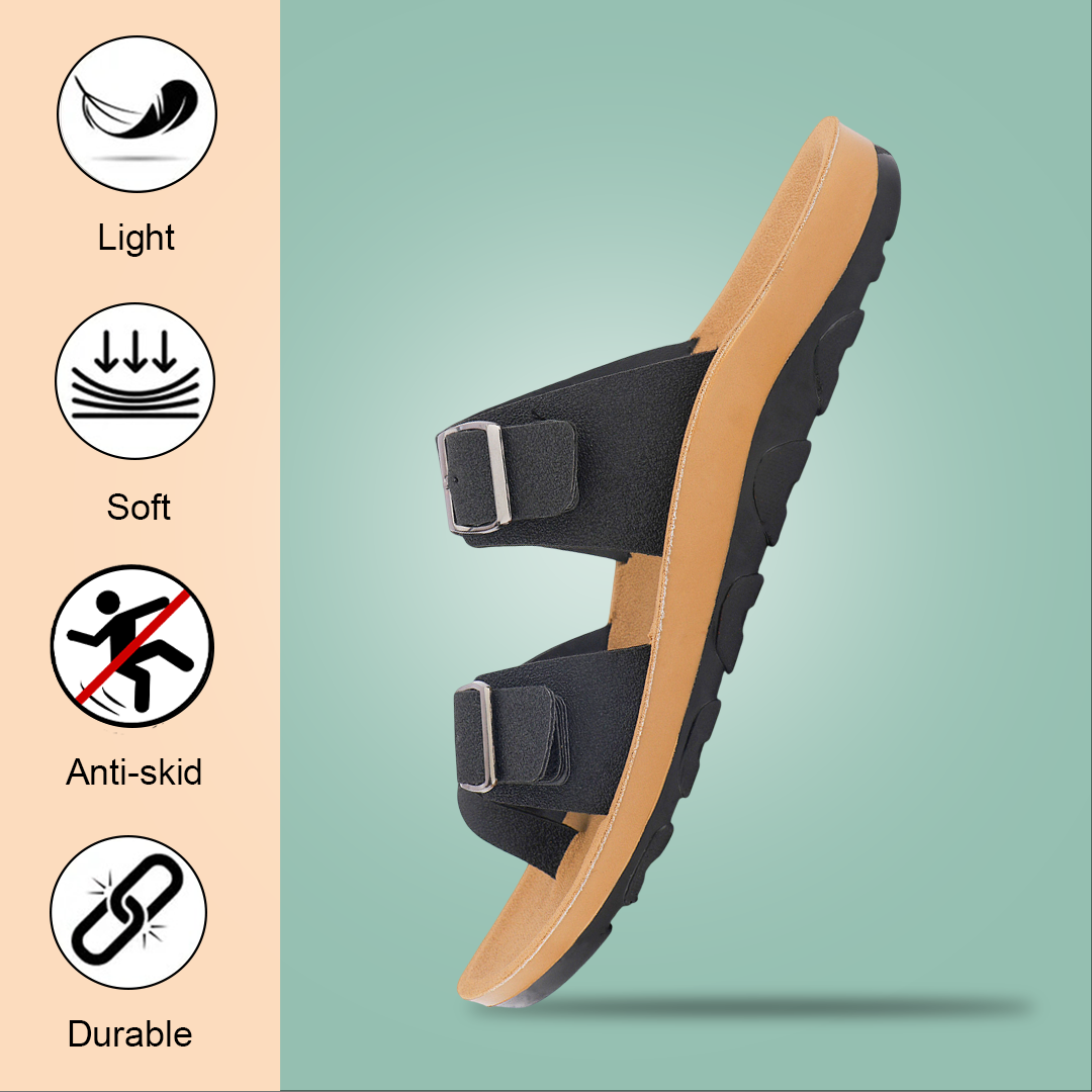Bersache Extra Soft Classic Casual with Regular wear with Ultra Soft & Flexibility Technology Slipper For Men's & Boy's-Black-6218