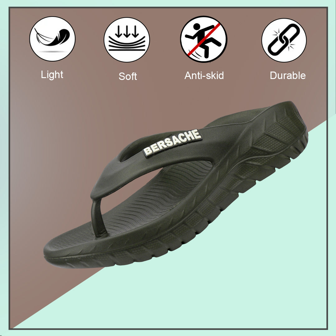 Bersache Extra Soft Classic Casual with Regular wear with Ultra Soft & Flexibility Technology Sandal For men's & boy's-Black-6255