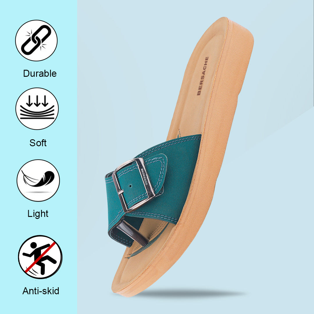 Bersache Extra Soft Classic Casual with Regular wear with Ultra Soft & Flexibility Technology Flip Flop For women's/Girl's-(Green-6228)