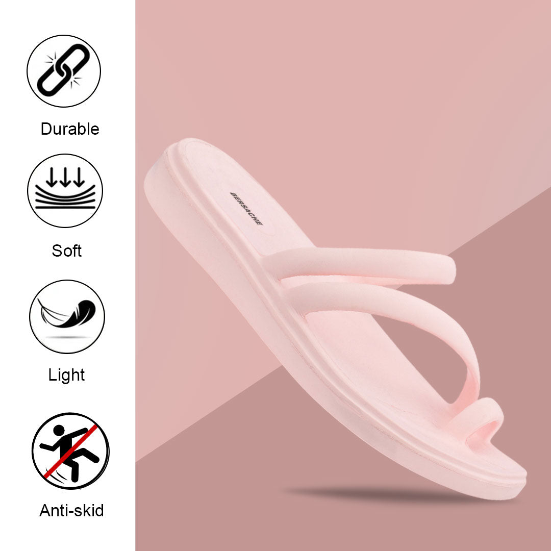 Bersache Extra Soft Classic Casual with Regular wear with Ultra Soft & Flexibility Technology Flip-Flop for Women's-(6305-Pink).