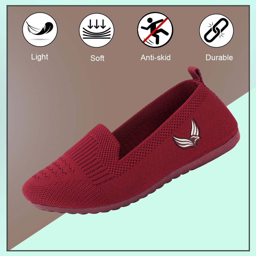 BERSACHE Women's SPORTS – Lightweight, Breathable & Comfortable Daily Wear Shoes(Red-6276).