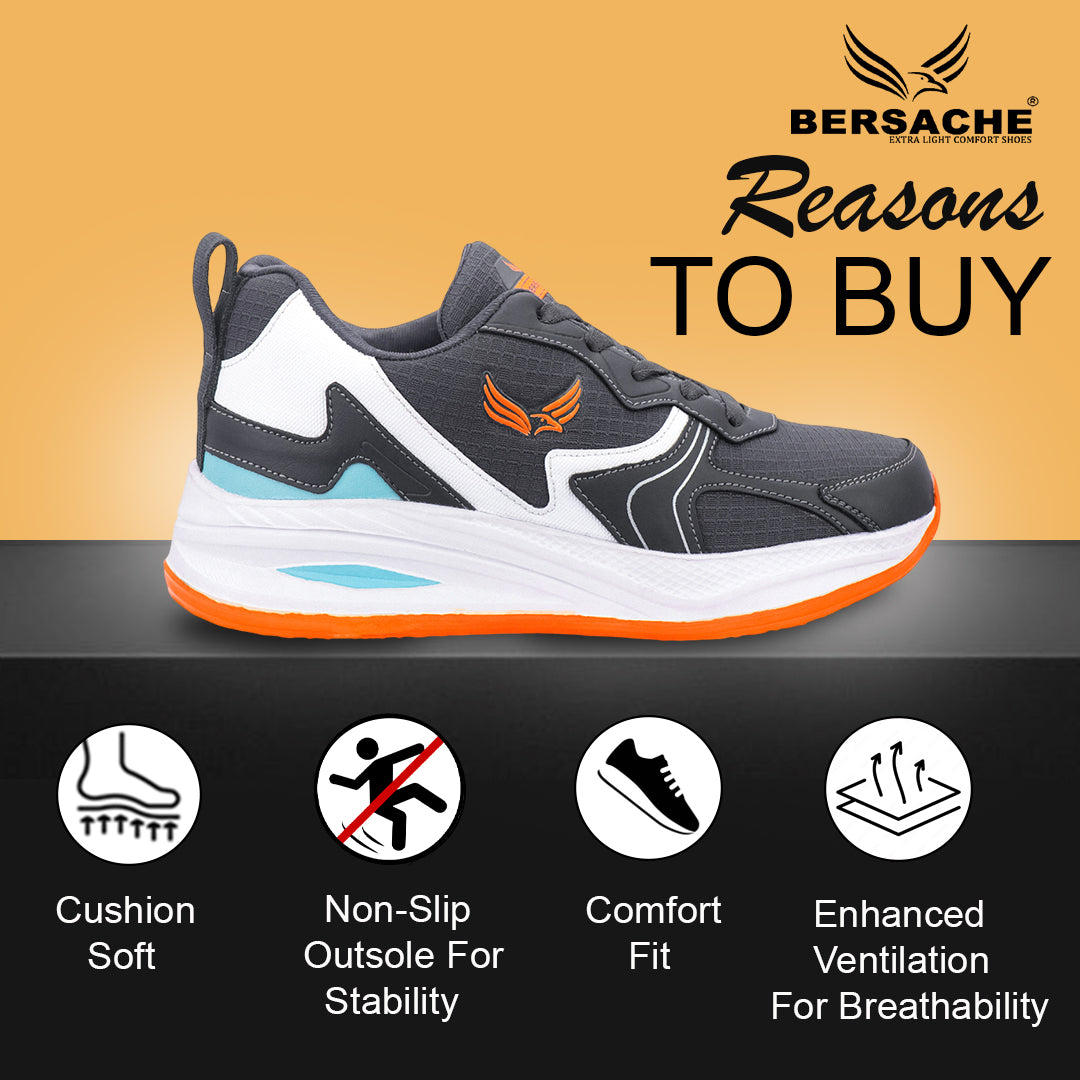 Bersache Premium Sports ,walking,Gym,cricket, Trending Running Shoes For Men's ( Blue-8118)