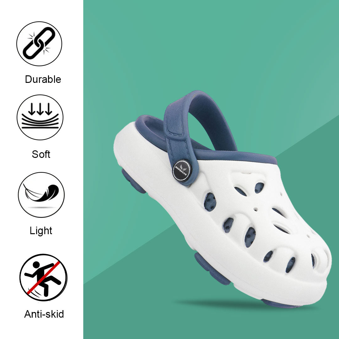 Bersache Extra Soft Classic Casual CHAPPAL with Regular wear with Ultra Soft & Flexibility Technology Slipper for Kids's - White -6317.