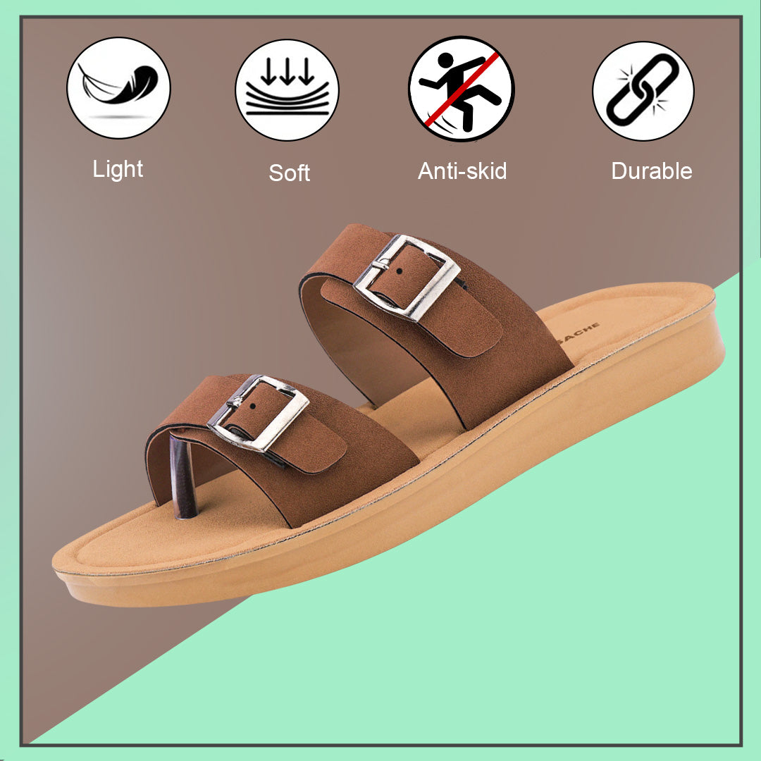 Bersache Extra Soft Classic Casual with Regular wear with Ultra Soft & Flexibility Technology Sandal For Women's/Girl's-Dark-Brown-6261