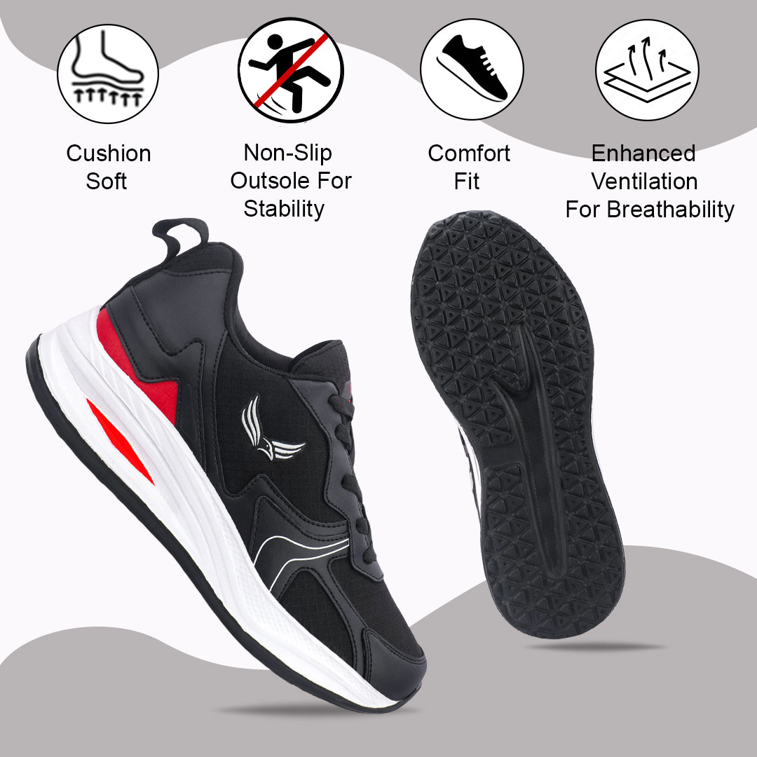 Bersache Casual Sneaker shoe for Men| Soft Cushioned Insole , Slip-Resistance Casuals For Men (8117-Black)