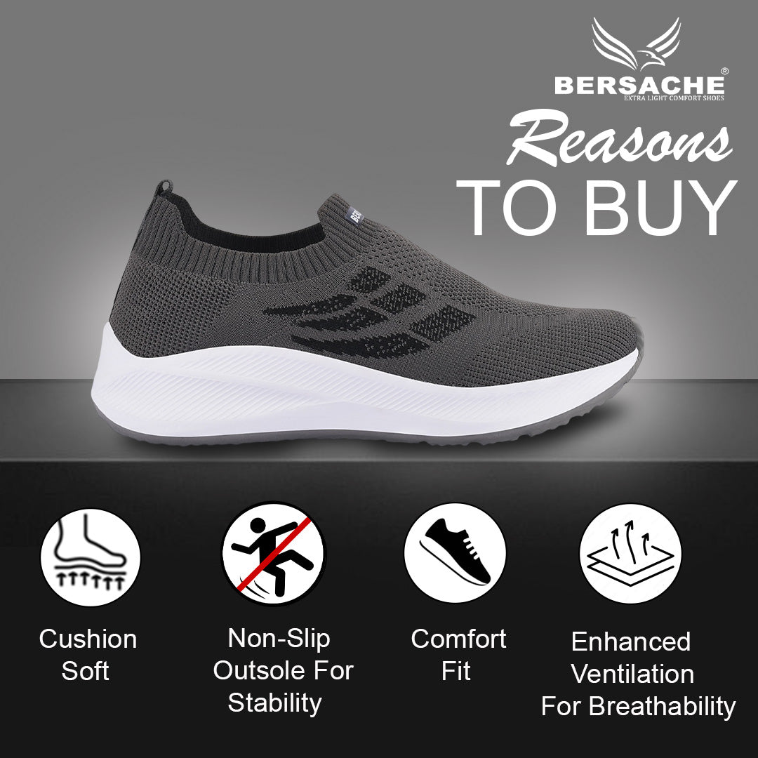 Bersache Premium Sports,Gym, Trending Stylish Running Shoes For Men (8110-Grey)