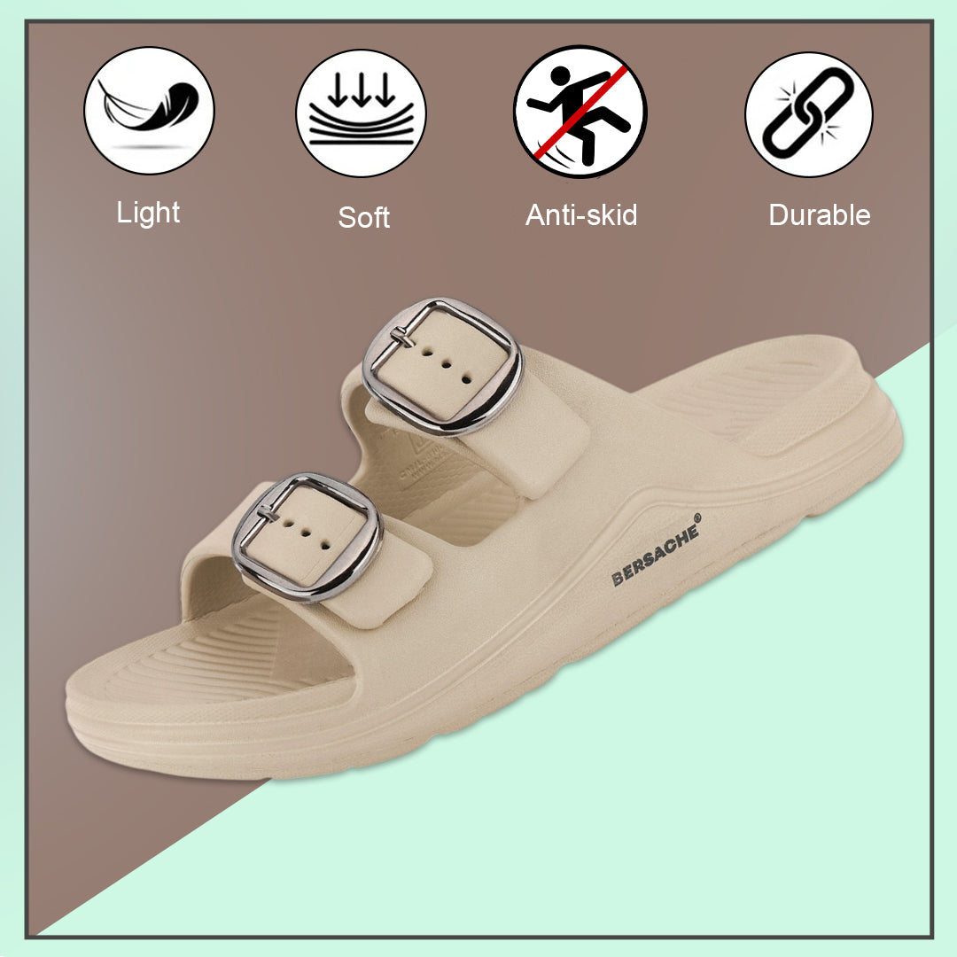 Bersache Extra Soft Classic Casual with Regular wear with Ultra Soft & Flexibility Technology Flip-Flop for Men's-(6283-Beige)