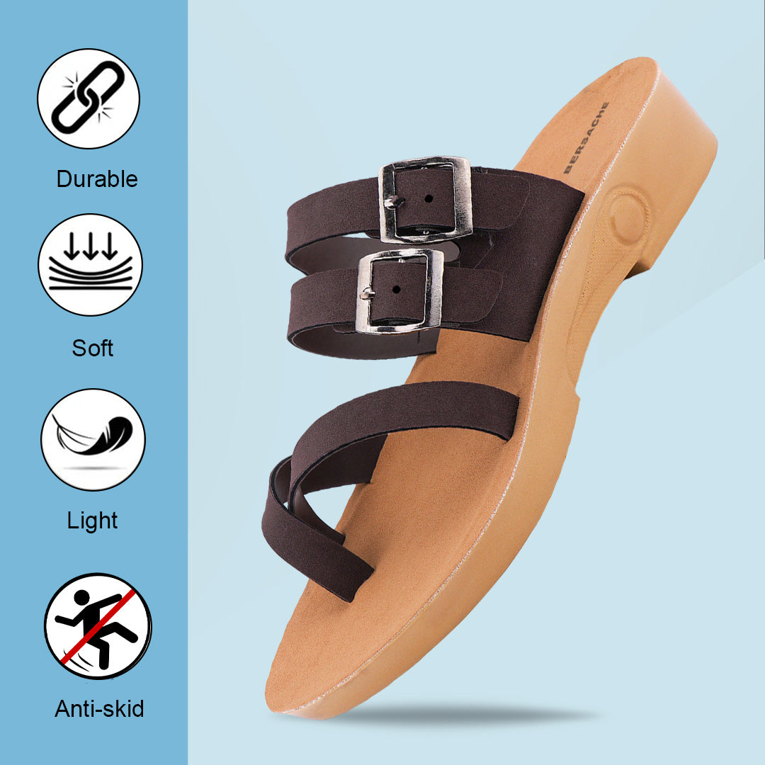 Bersache Extra Soft Classic Casual with Regular wear with Ultra Soft & Flexibility Technology Flip Flop For women's/Girl's-(Black-6239)