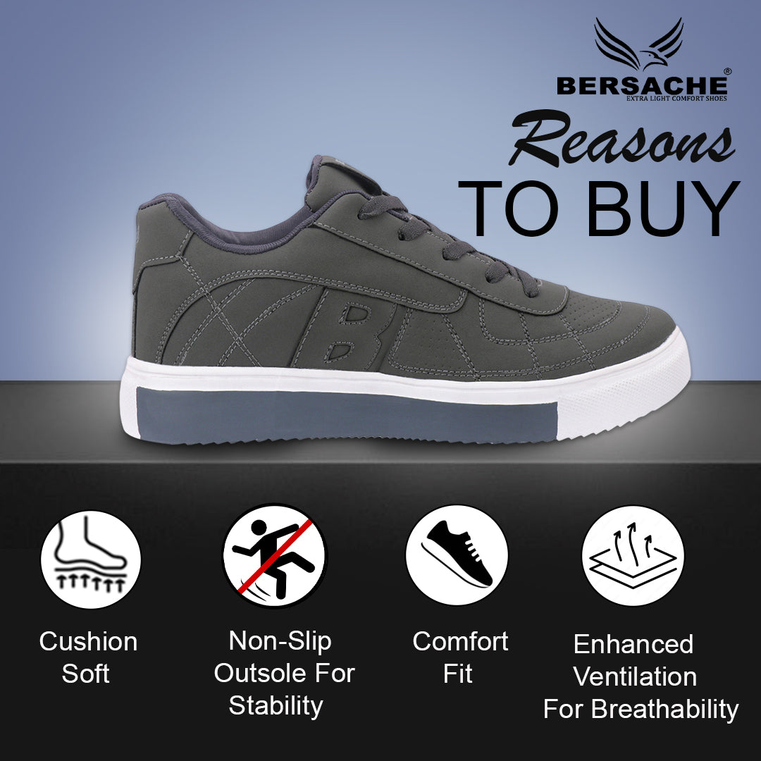 Bersache Premium Sports ,walking,Gym,cricket, Trending Running Shoes For Men's (Grey-8119)