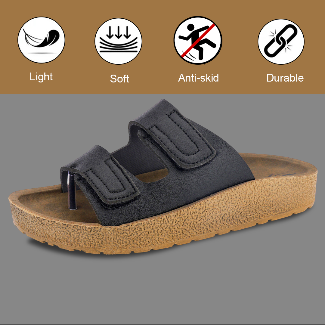 Bersache Extra Soft Classic Casual with Regular wear with Ultra Soft & Flexibility Technology Sandal For Men's & Boy's-Black-6222