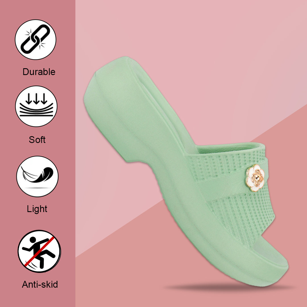 Bersache Extra Soft Classic Casual with Regular wear with Ultra Soft & Flexibility Technology Flip-Flop for Women's-(6293-Green)