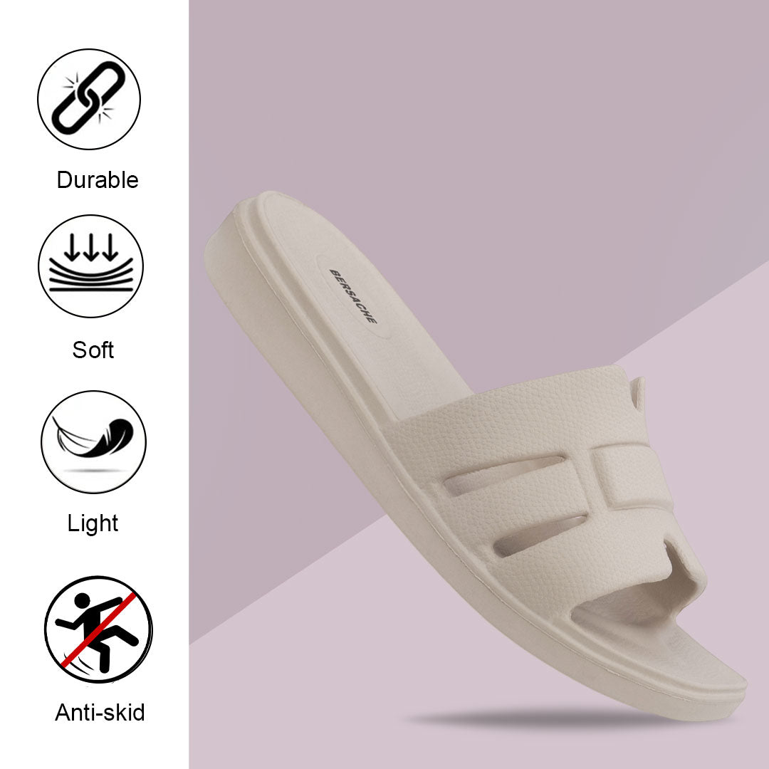 Bersache Extra Soft Classic Casual with Regular wear with Ultra Soft & Flexibility Technology Flip-Flop for Women's-(6301-Beige)
