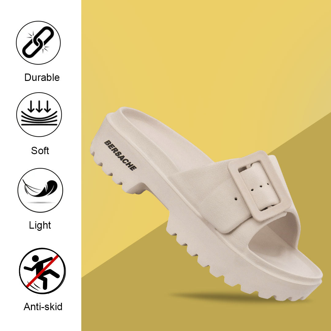 Bersache Extra Soft Classic Casual with Regular wear with Ultra Soft & Flexibility Technology Sandal for Women's-(6308-Beige)