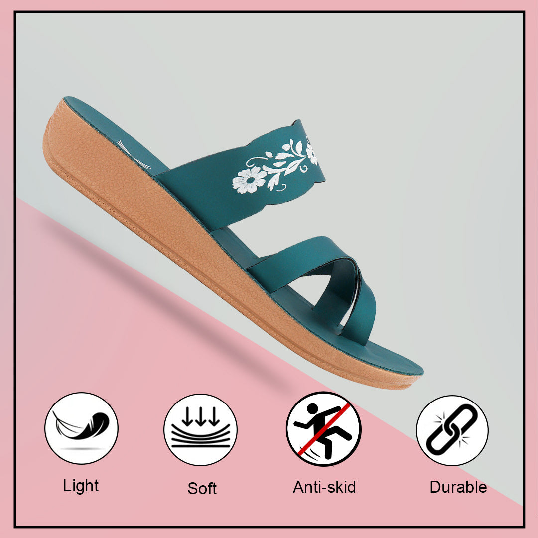 Bersache Extra Soft Classic Casual with Regular wear with Ultra Soft & Flexibility Technology Slipper For Women's & Girl's-(6243-Green).