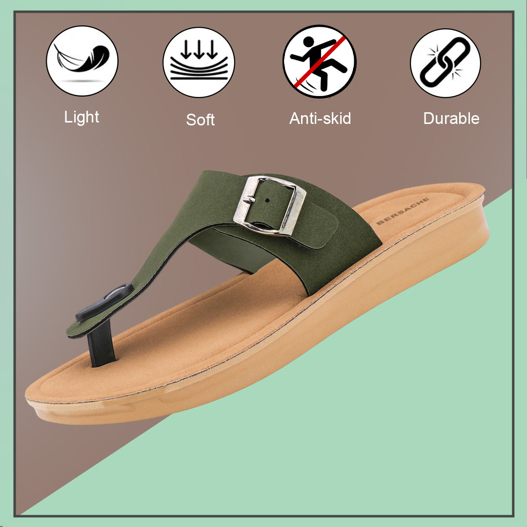 Bersache Extra Soft Classic Casual with Regular wear with Ultra Soft & Flexibility Technology Sandal For Women's/Girl's-Green-6258