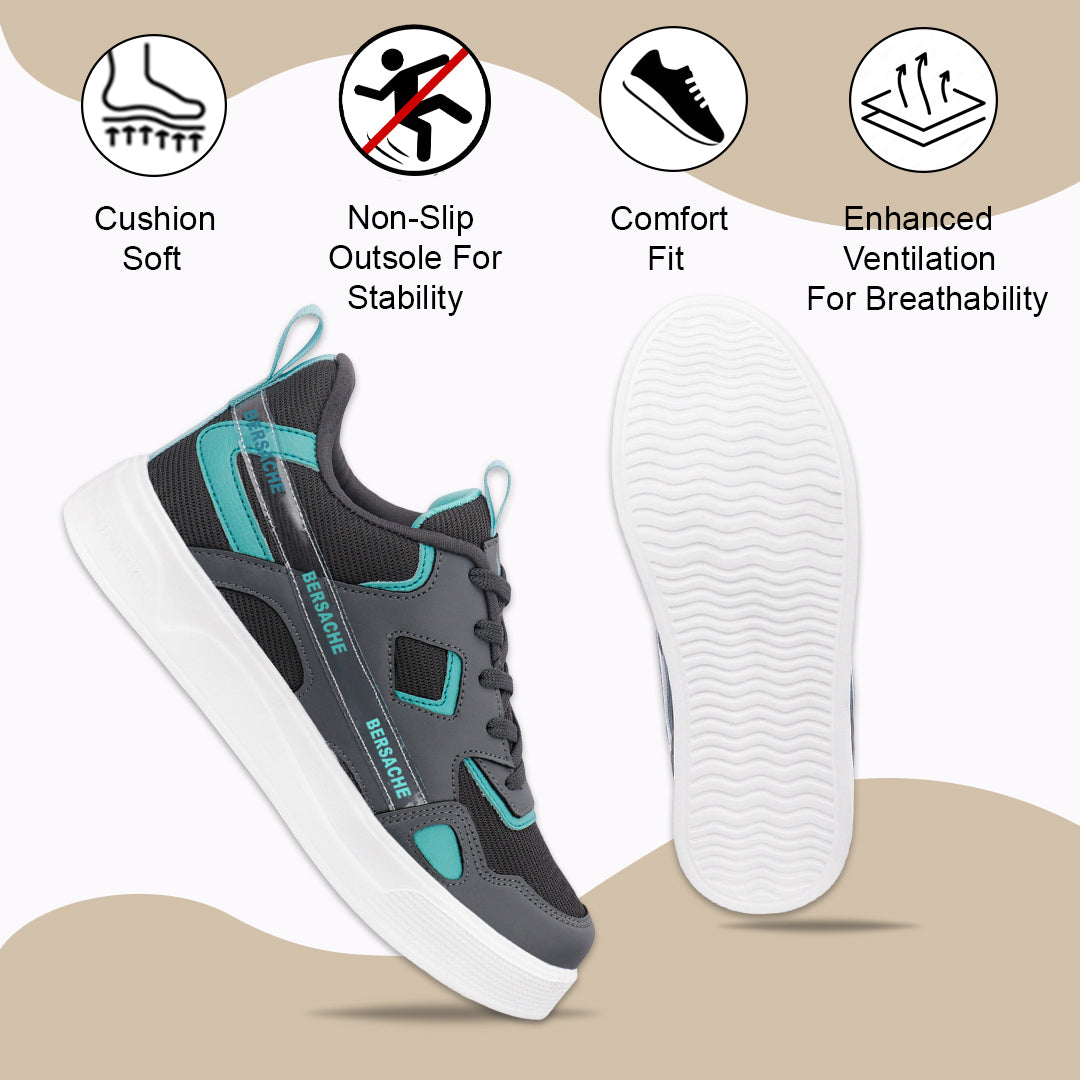 Bersache Casual Sneaker shoe for Men| Soft Cushioned Insole , Slip-Resistance Casuals For Men (Black-8127)