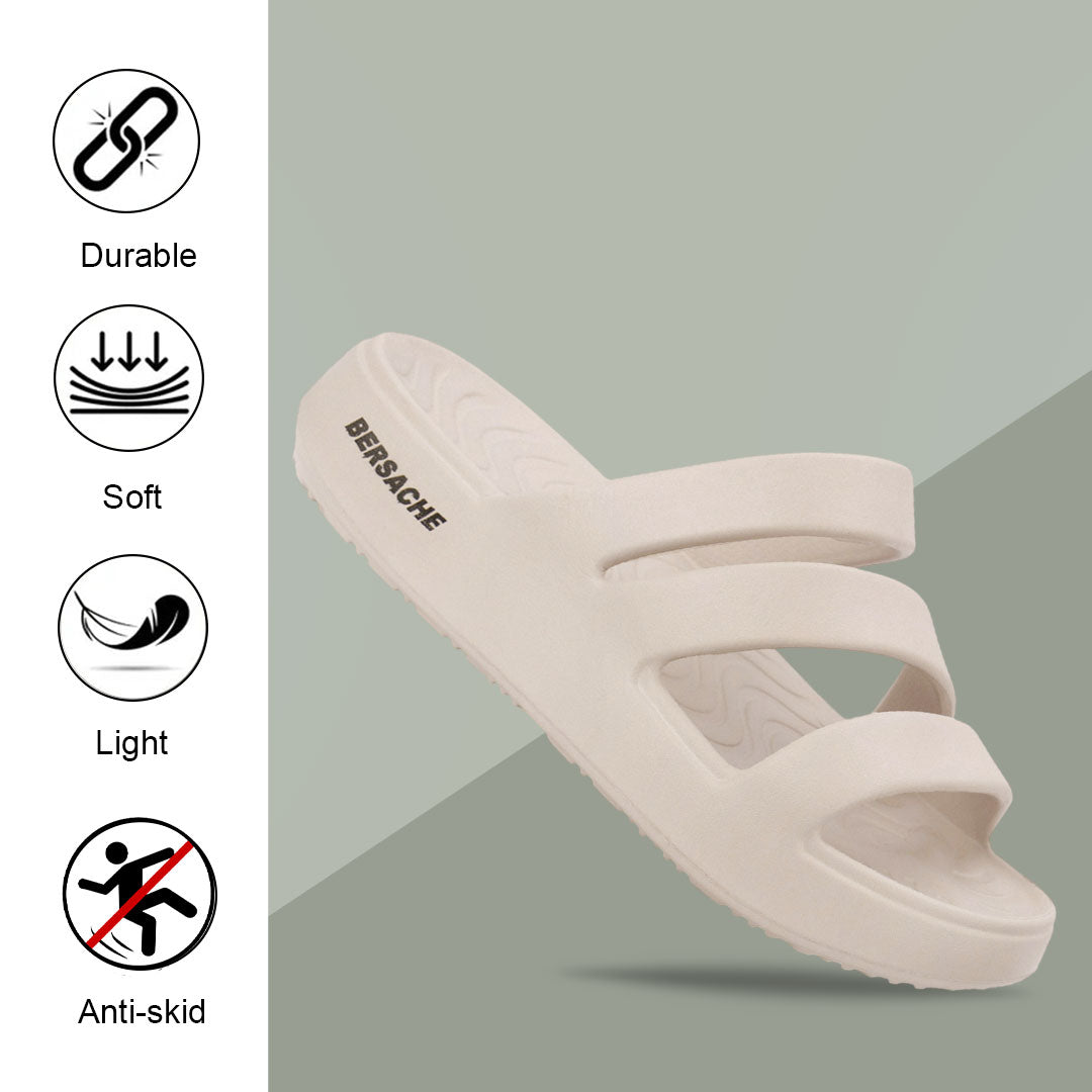 Bersache Extra Soft Classic Casual with Regular wear with Ultra Soft & Flexibility Technology Slipper for Women's-(6311-Beige)