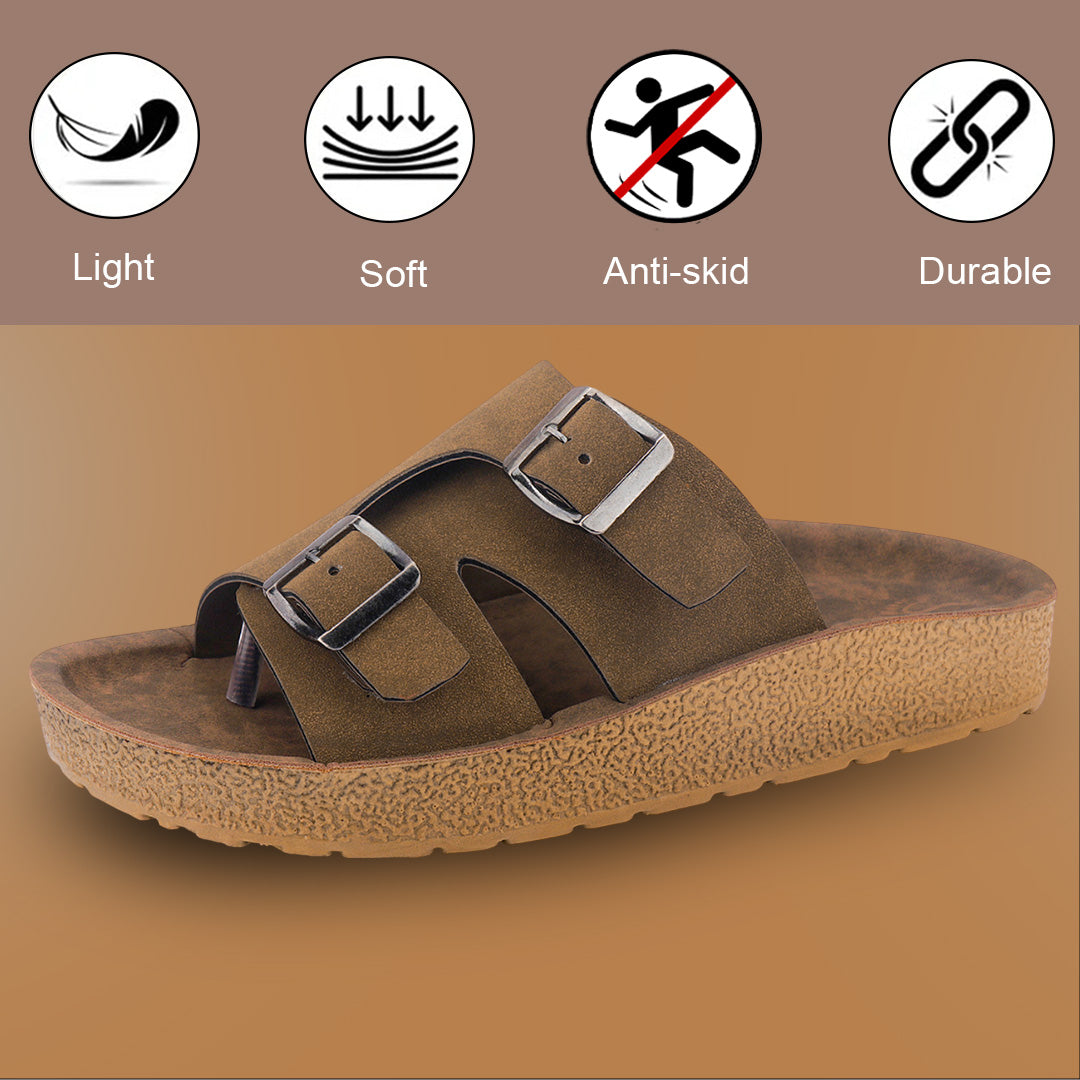 Bersache Extra Soft Classic Casual with Regular wear with Ultra Soft & Flexibility Technology Sandal For Men's & Boy's-Tan-6220
