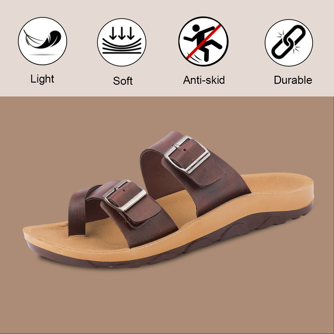 Bersache Extra Soft Classic Casual with Regular wear with Ultra Soft & Flexibility Technology Sandal For Men's & Boy's-Brown-6217