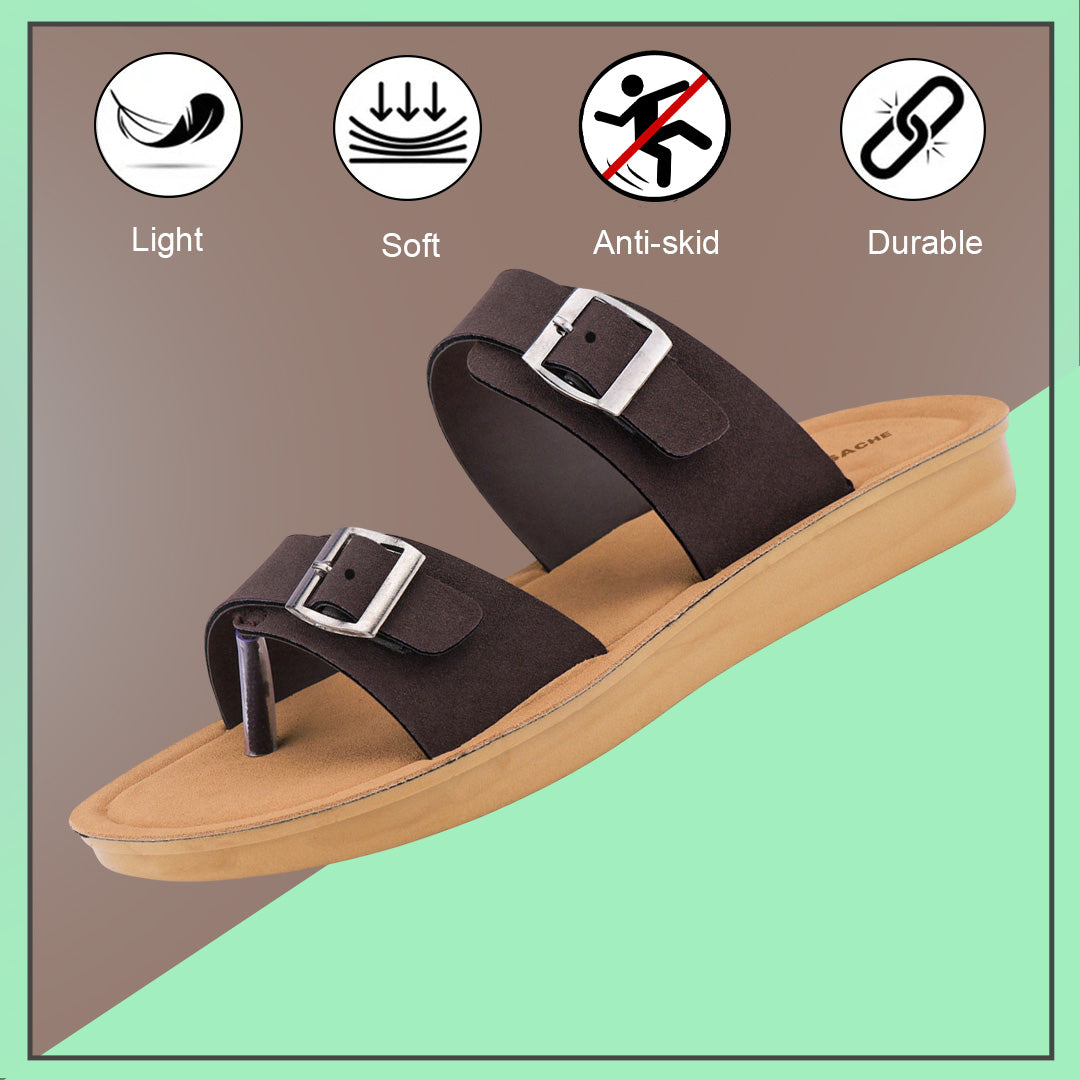 Bersache Extra Soft Classic Casual with Regular wear with Ultra Soft & Flexibility Technology Sandal For Women's/Girl's-Dark-Brown-6260