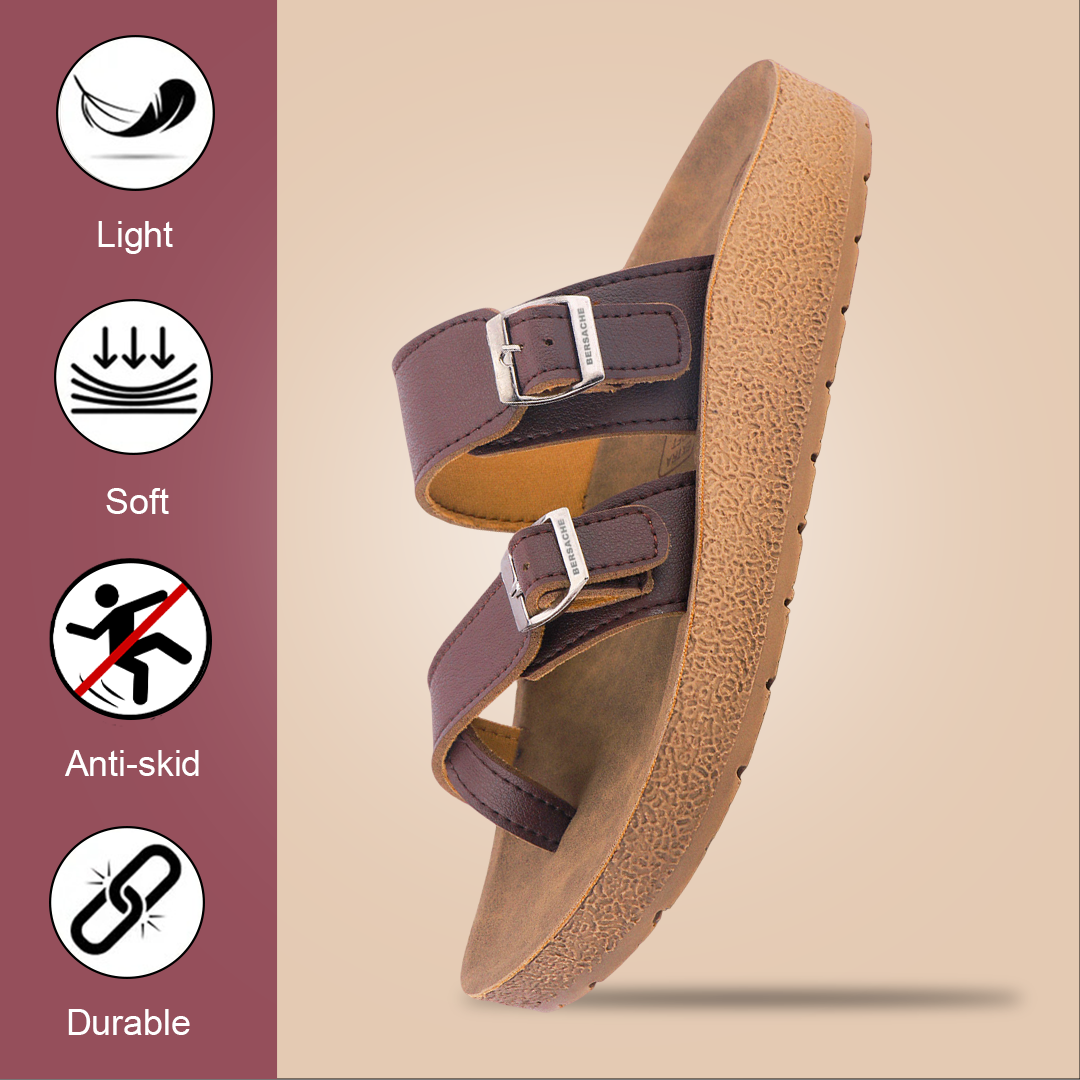 Bersache Extra Soft Classic Casual with Regular wear with Ultra Soft & Flexibility Technology Slipper For Men's & Boy's-Brown-6224