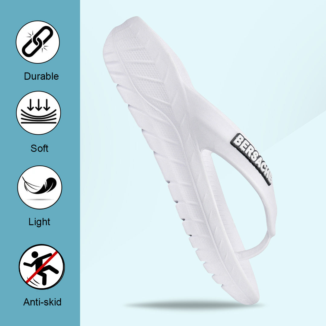 Bersache Extra Soft Classic Casual with Regular wear with Ultra Soft & Flexibility Technology Flip Flop for Men's & Boy's (6257-White)