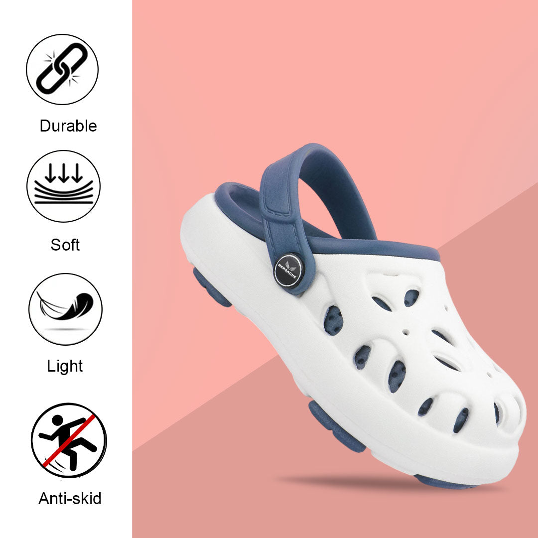 Bersache Extra Soft Classic Casual CHAPPAL with Regular wear with Ultra Soft & Flexibility Technology Clog's for Kids's - White-6317.