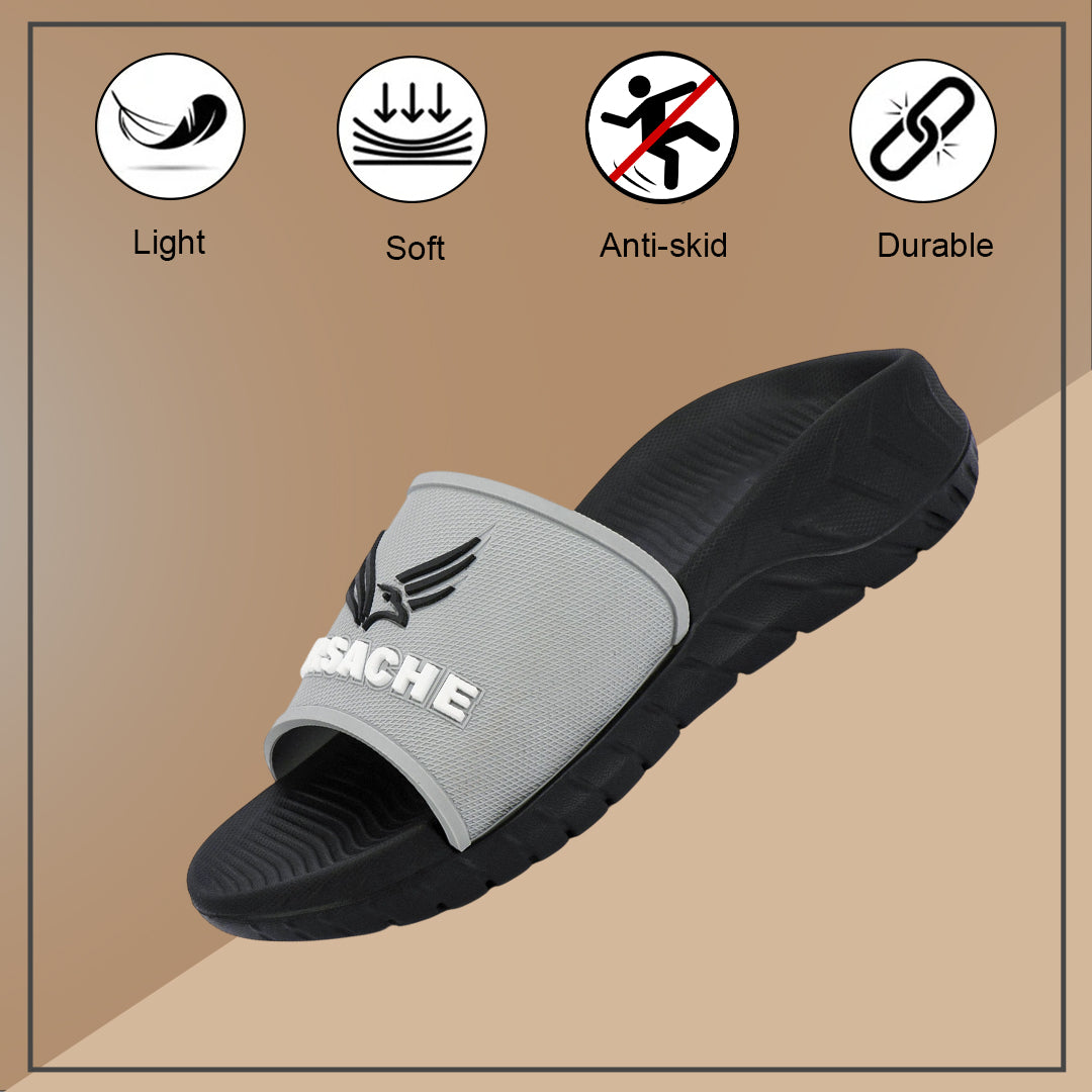 Bersache Extra Soft Classic Casual with Regular wear with Ultra Soft & Flexibility Technology Slipper For Men's (black-6329).