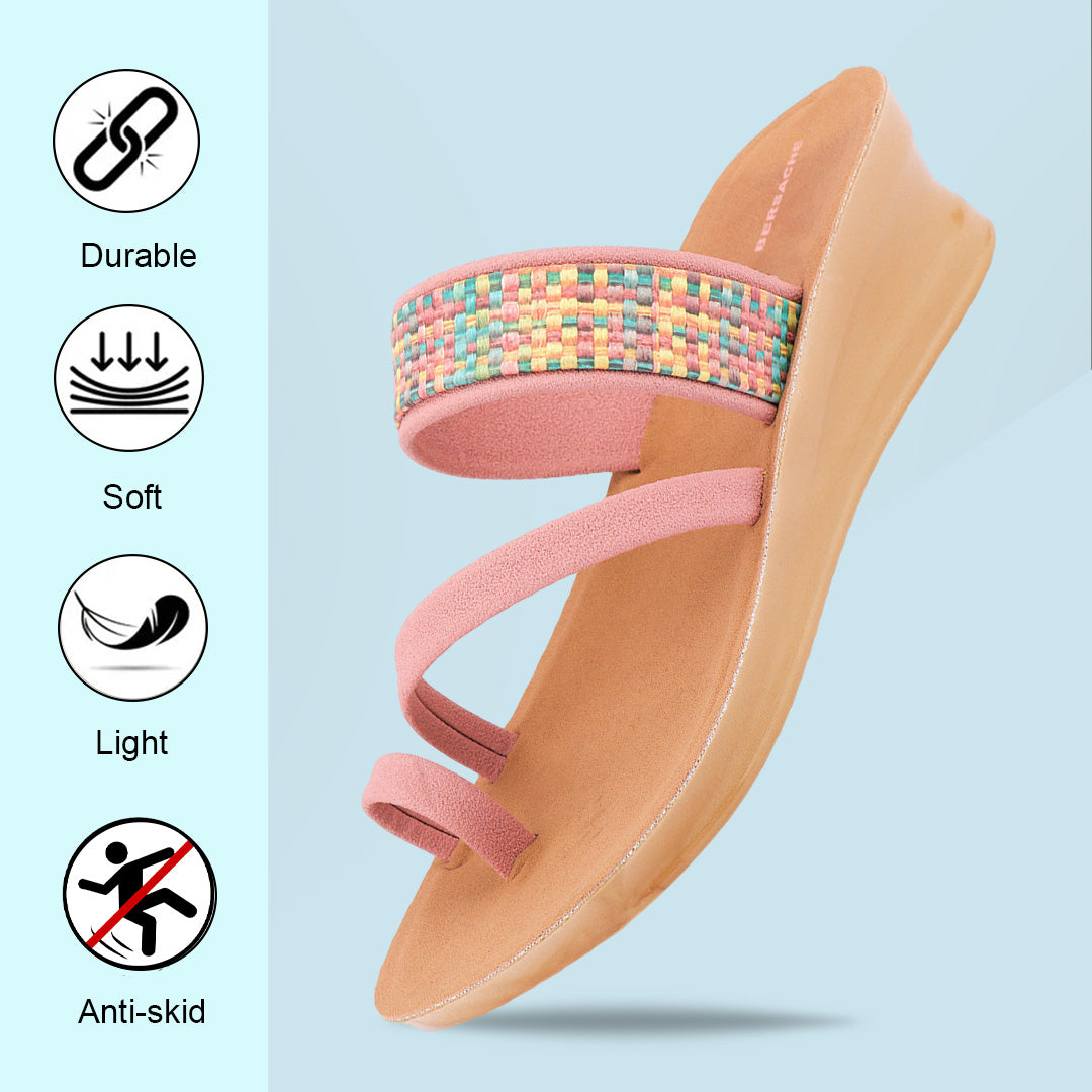 Bersache Extra Soft Classic Casual with Regular wear with Ultra Soft & Flexibility Technology Flip Flop For women's/Girl's-(Pink-6241)