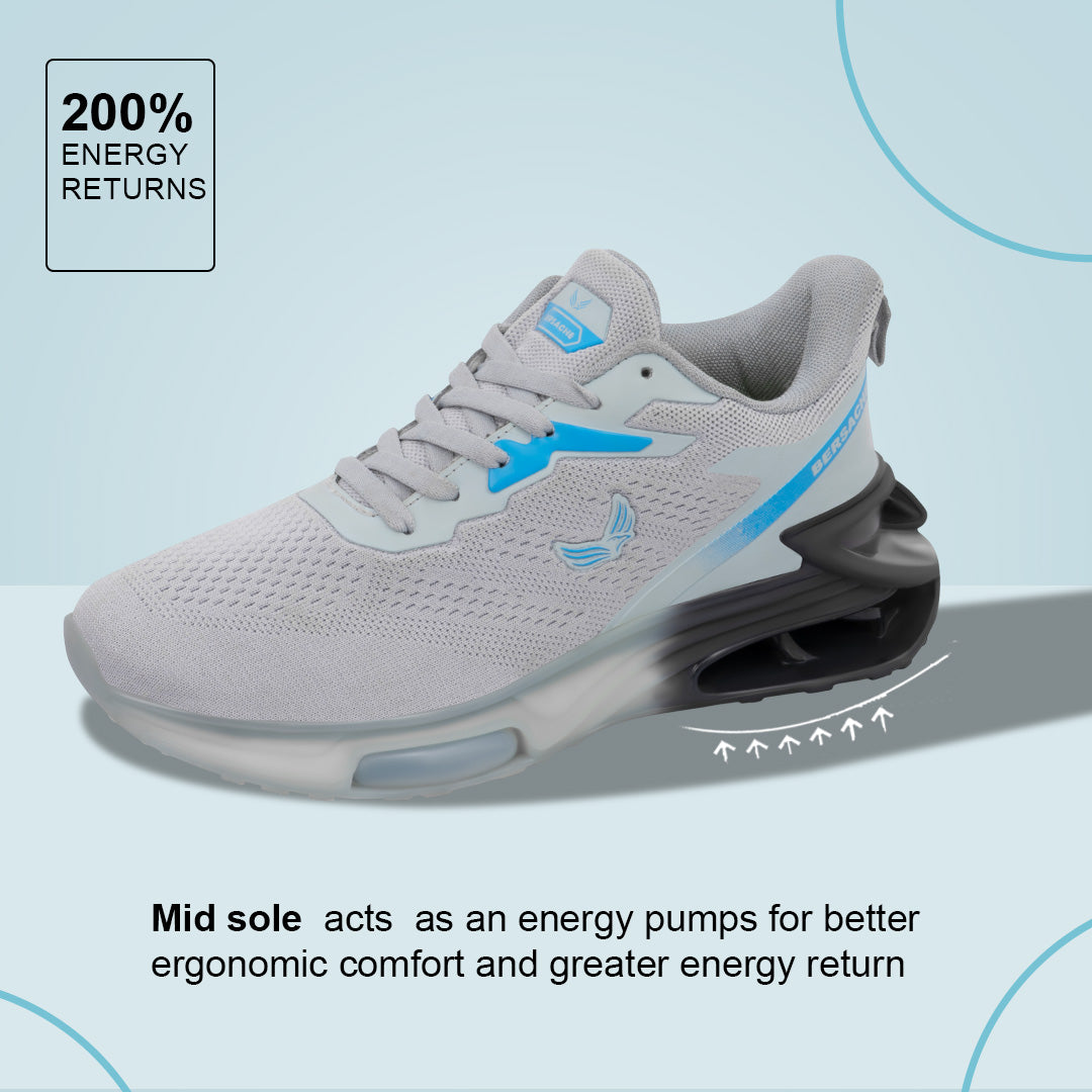 Bersache Premium Casual ,Gym, Trending Stylish Running Shoes For Men (9194-Grey).