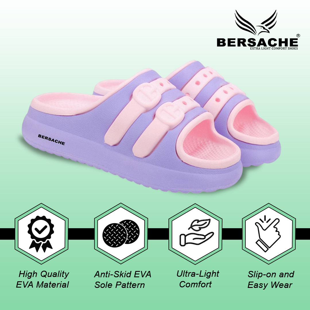 Bersache Extra Soft Classic Casual CHAPPAL with Regular wear with Ultra Soft & Flexibility Technology Flip-Flop for Kids's-Purple-6322.