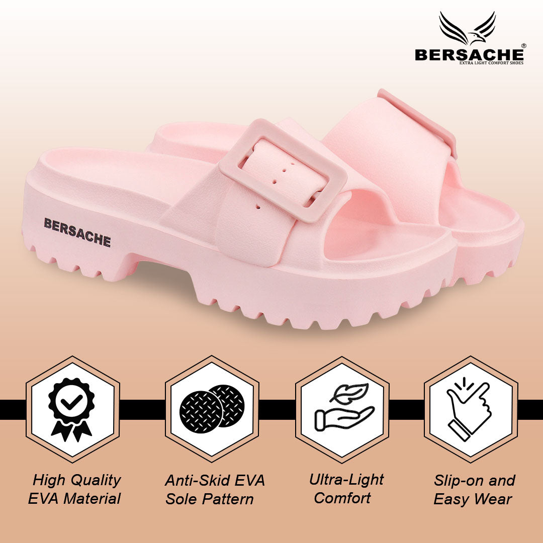 Bersache Extra Soft Classic Casual with Regular wear with Ultra Soft & Flexibility Technology Slipper for Women's-(6307-Pink)