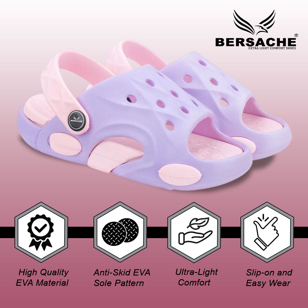 Bersache Extra Soft Classic Casual CHAPPAL with Regular wear with Ultra Soft & Flexibility Technology Clog's for Kids's - Purple -6319.