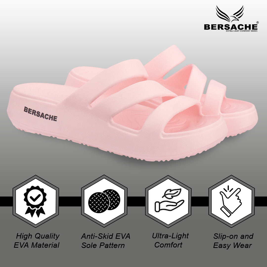 Bersache Extra Soft Classic Casual with Regular wear with Ultra Soft & Flexibility Technology Slipper for Women's-(6310-Pink)