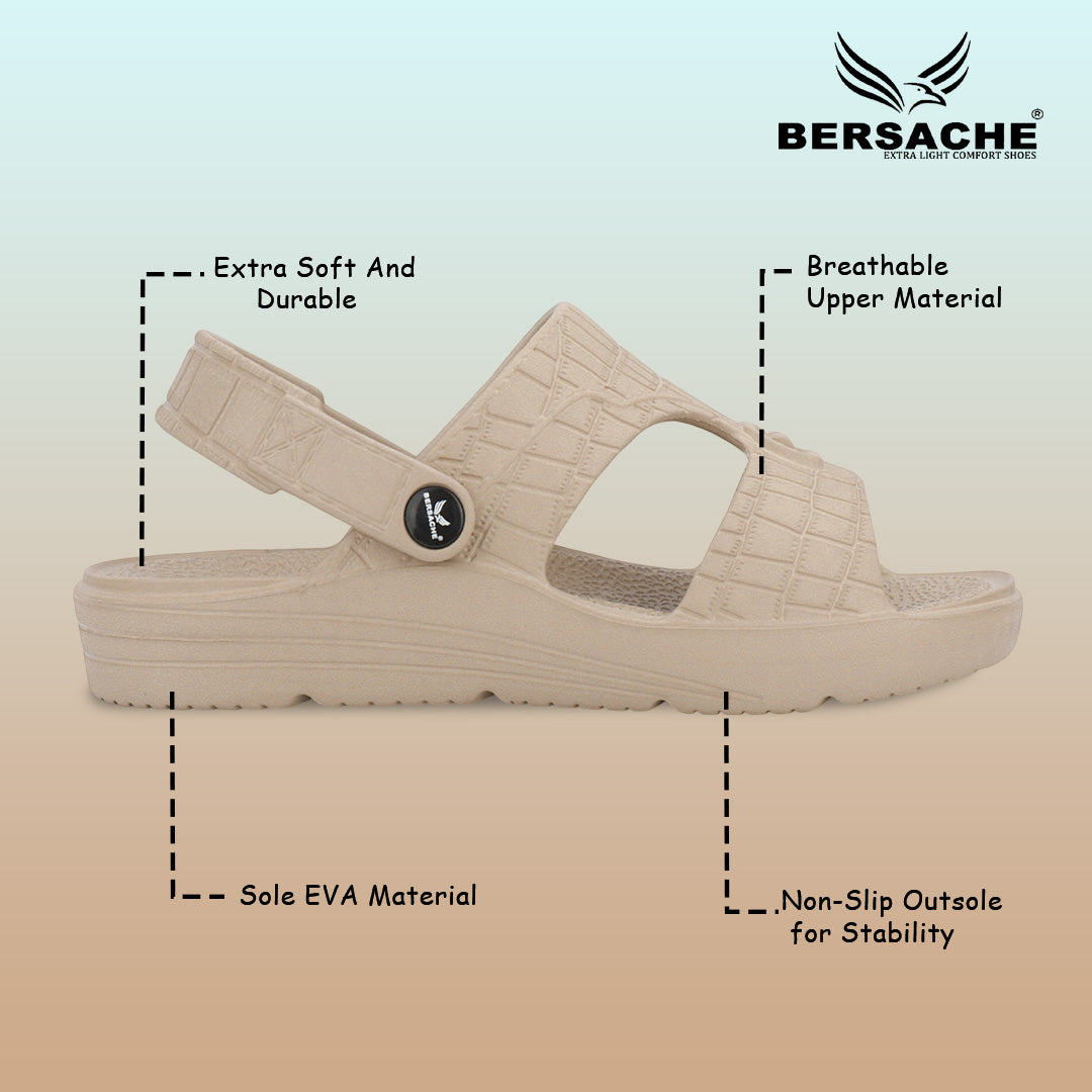Bersache Extra Soft Classic Casual with Regular wear with Ultra Soft & Flexibility Technology Clog For Men's & Boy's Beige-6272