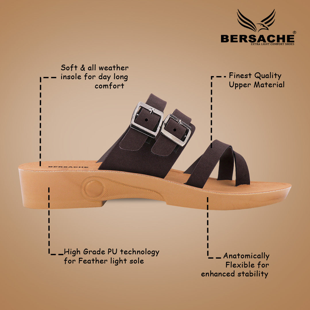 Bersache Extra Soft Classic Casual with Regular wear with Ultra Soft & Flexibility Technology Slipper For Women's & Girl's-(6239-Black)