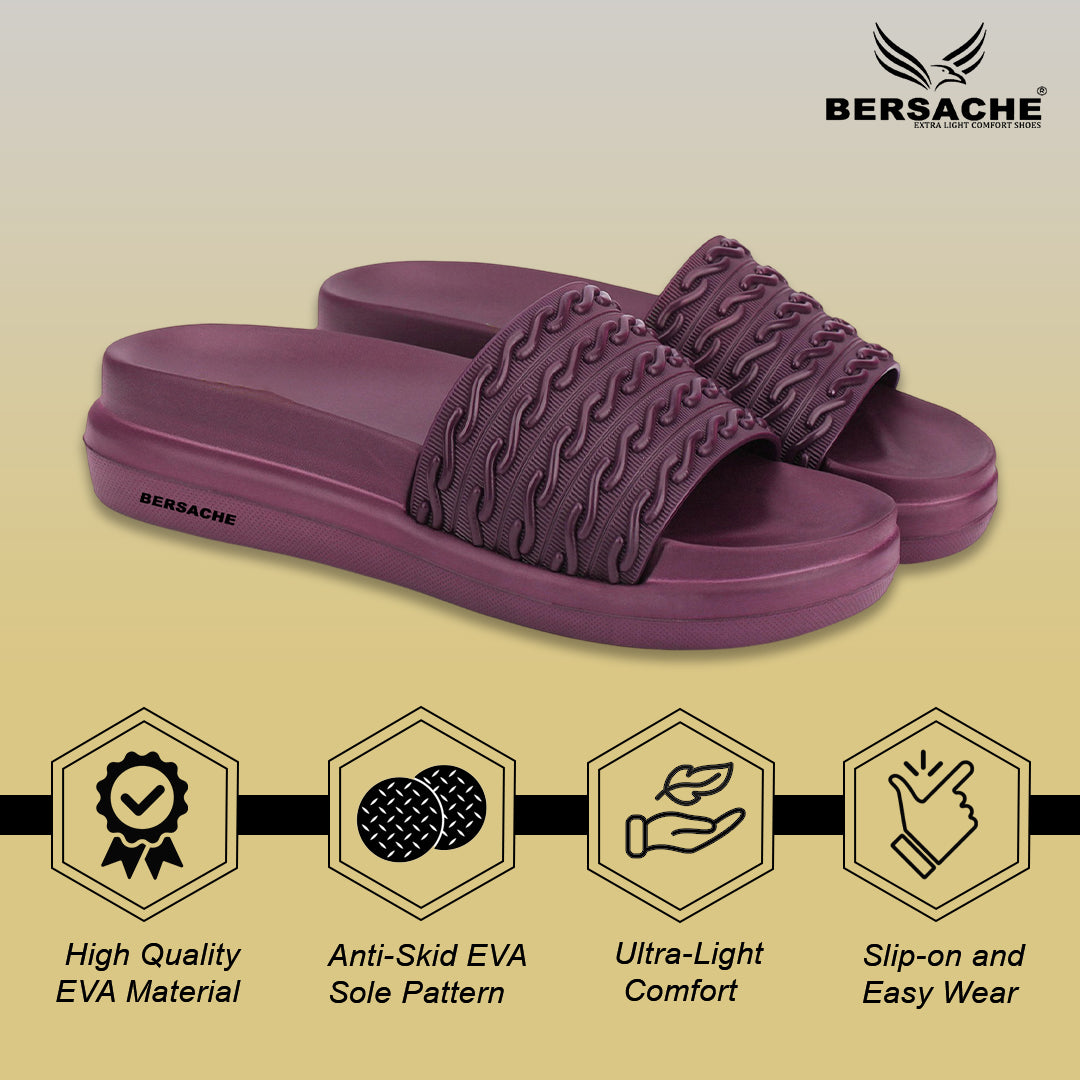 Bersache Extra Soft Classic Casual with Regular wear with Ultra Soft & Flexibility Technology Flip-Flop for Women's-(6336-Purple).
