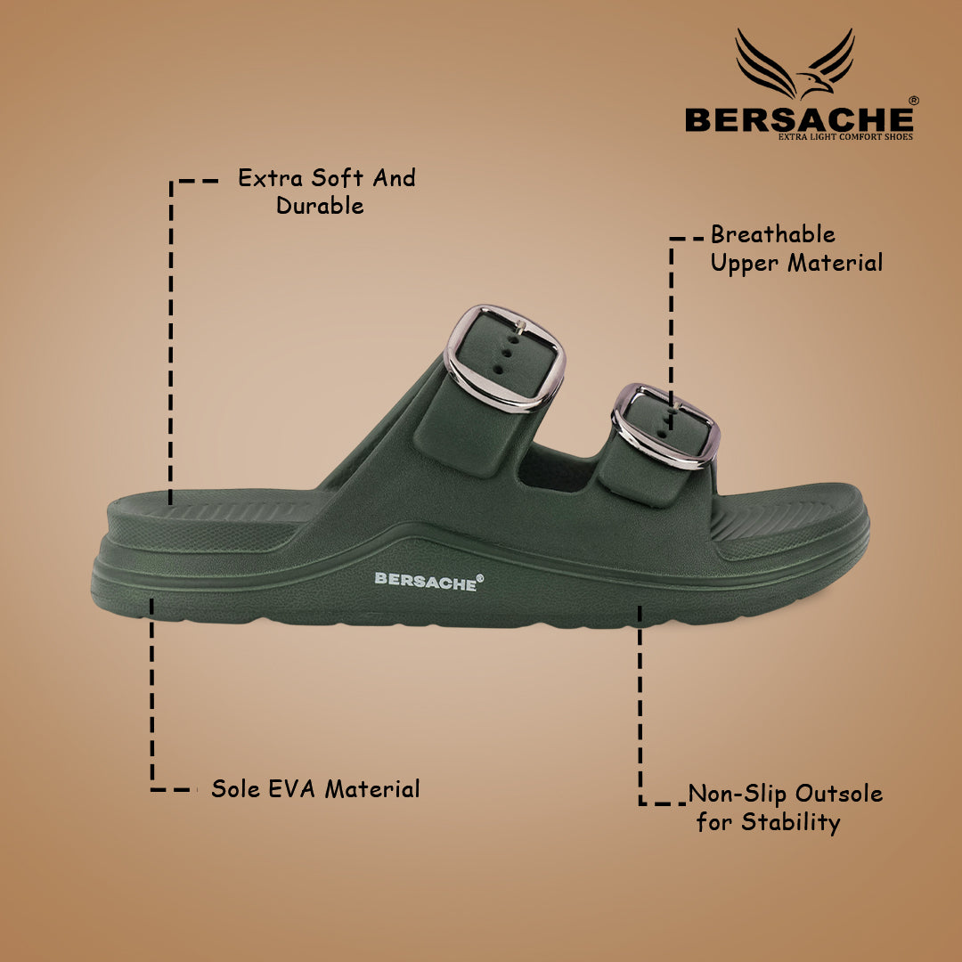 Bersache Extra Soft Classic Casual with Regular wear with Ultra Soft & Flexibility Technology Flip-Flop for Men's-(6284-Green)