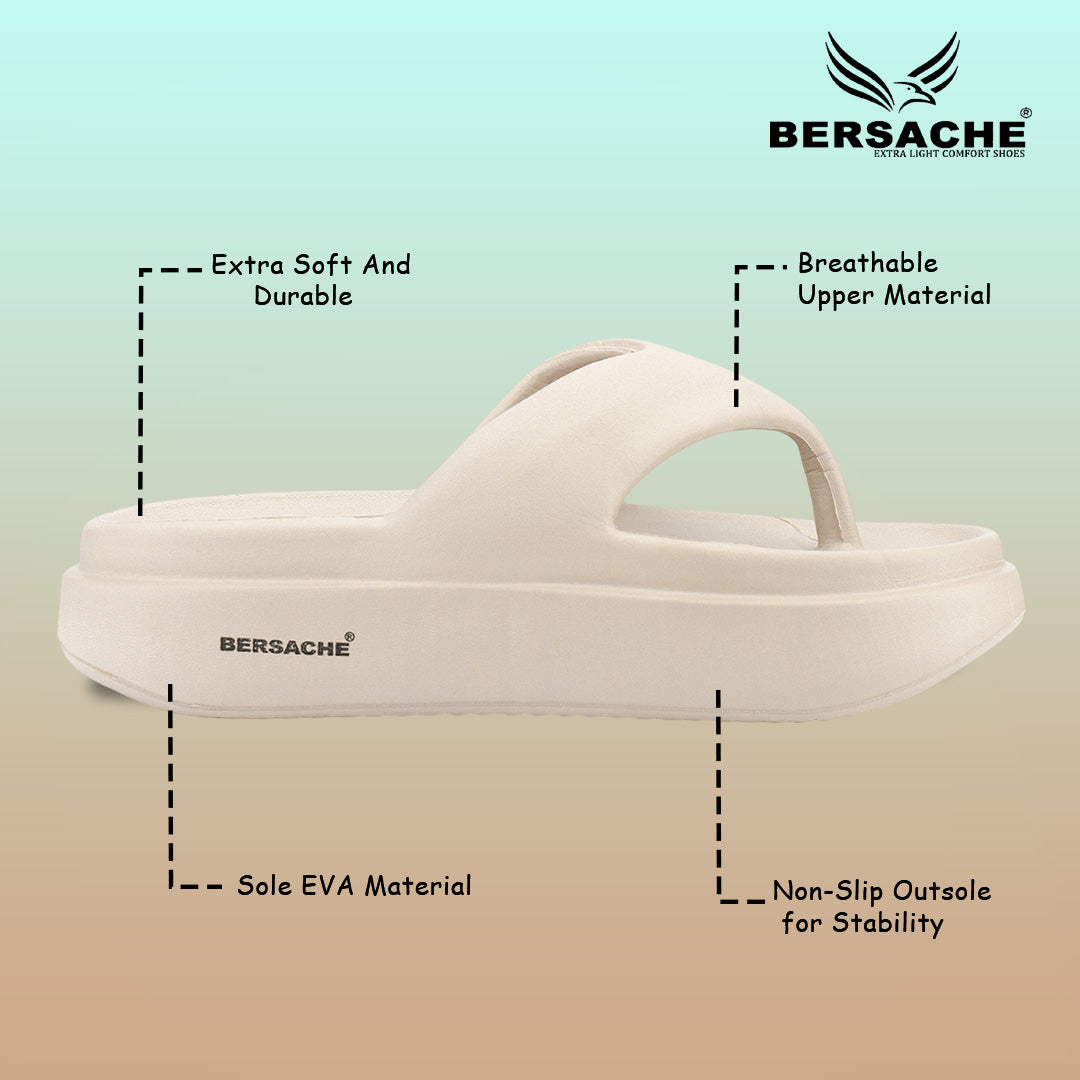 Bersache Extra Soft Classic Casual with Regular wear with Ultra Soft & Flexibility Technology Sandal For Women's/Girl's-Begie-6265