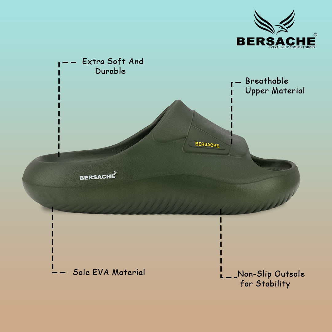 Bersache Extra Soft Classic Casual CHAPPAL with Regular wear with Ultra Soft & Flexibility Technology Slippers for Men's -(6281-Green)