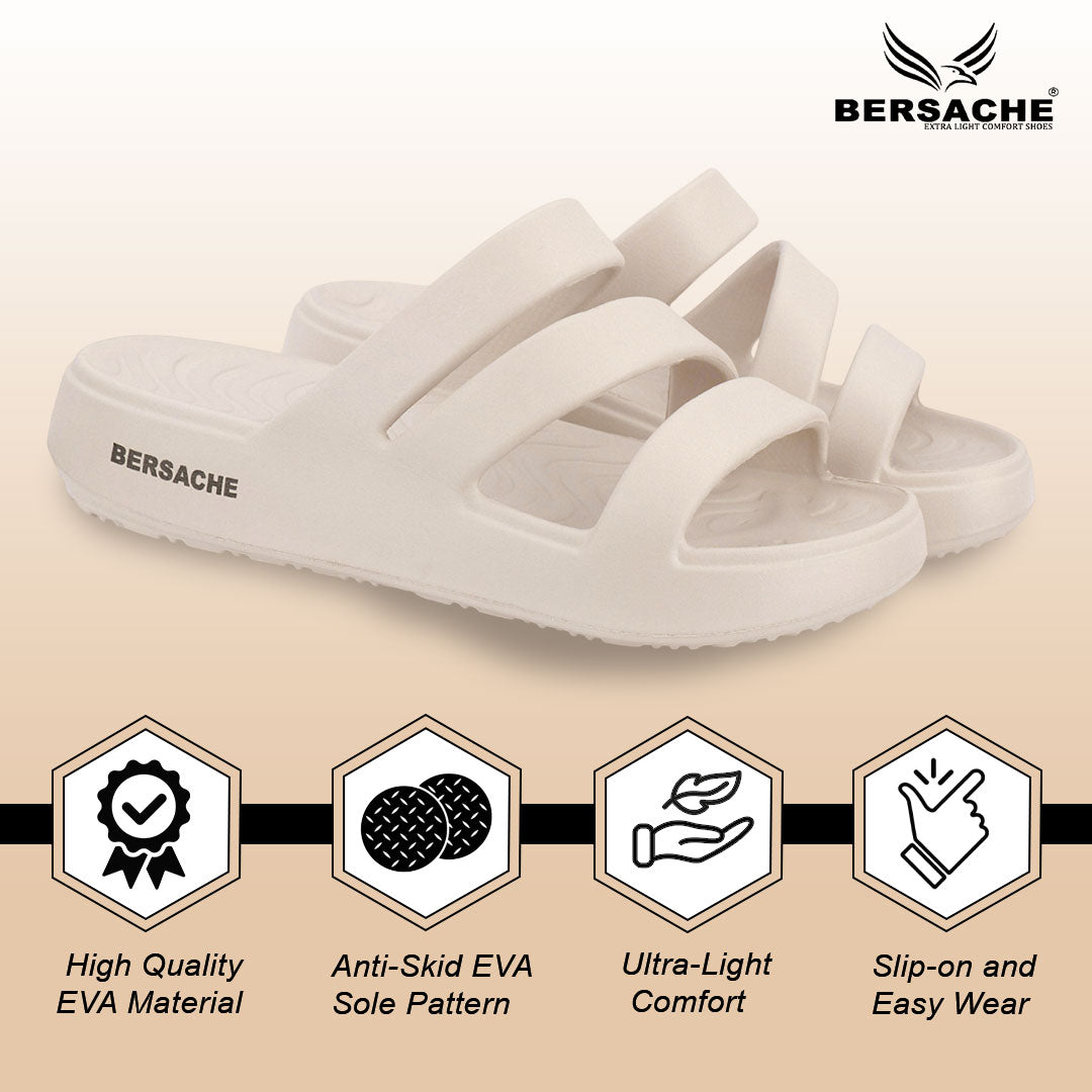Bersache Extra Soft Classic Casual with Regular wear with Ultra Soft & Flexibility Technology Sandal for Women's-(6311-Beige)